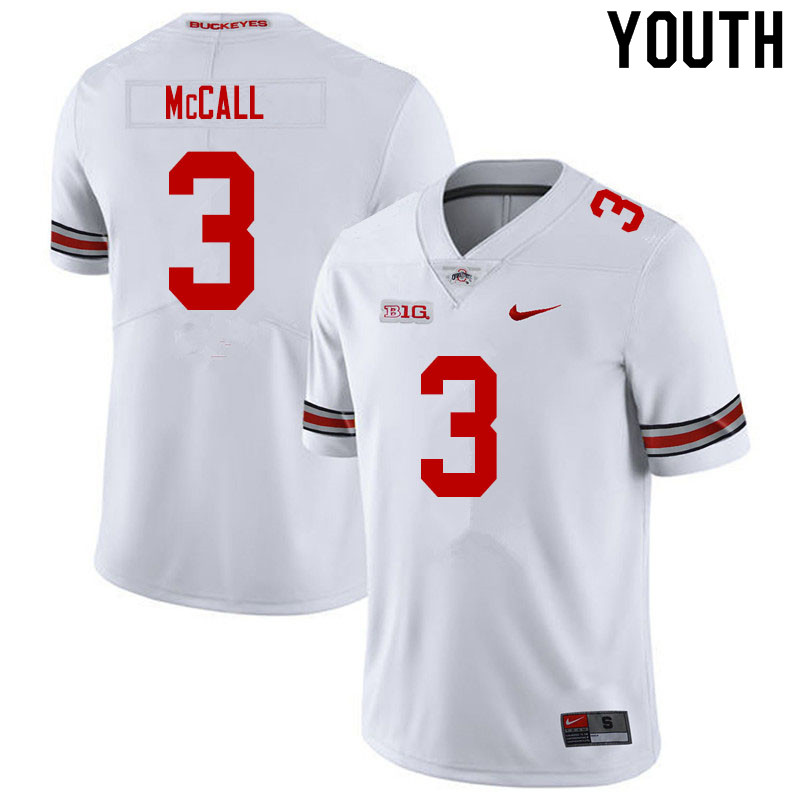 Youth #3 Demario McCall Ohio State Buckeyes College Football Jerseys Sale-White